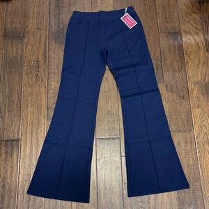 Navy Flared Knit Pants
